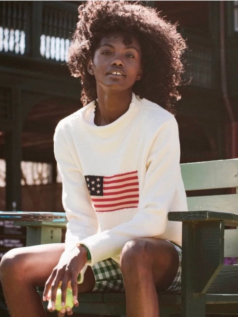 Tuckernuck Ivory Cotton Rollneck Americana Sweater